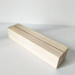 Natural Wooden <b>Minimalist</b> <b>Desk</b> Card Holder Block Slot Design for Business Cards Photos Postcards Branding Display (Eco-Friendly) - Product Image 4