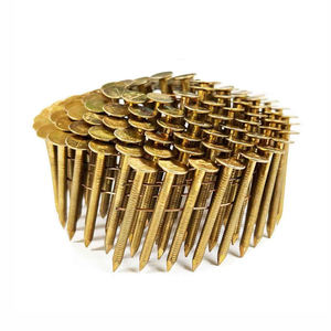Mejor <span class=keywords><strong>Precio</strong></span> Clavos para Techos en Bobina de 3.0mmx1-<span class=keywords><strong>1</strong></span>/4, Cabeza Grande, Zincado Amarillo y Blanco, Tipo Americano, en Paleta - Product Image 1