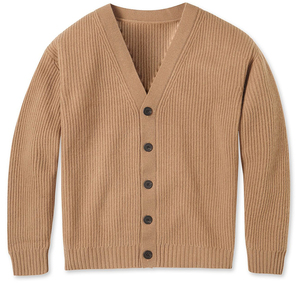 Vêtements d'hiver pour femmes, cardigan en tricot 100% coton, respirant, séchage rapide, col en V, décoration de boutons personnalisée - Product Image 1