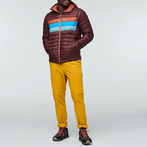 Men's Hooded Color Blocking Puffer Jacket Windproof Casual Winter <b>Coat</b> with Zipper Closure and Polyester Filling - Product Image 4
