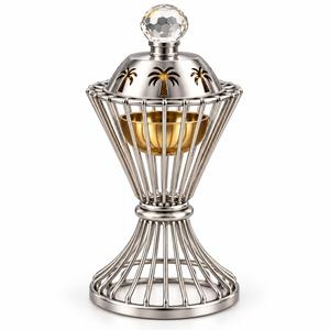 Brûleur d'encens en acier inoxydable avec design palmier et dessus en cristal, diffuseur d'aromathérapie, utilisation toute saison - Product Image 1