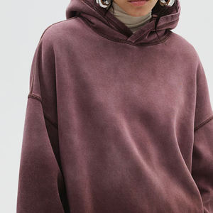 Sudadera con Capucha de Felpa Color Malva para Mujer, Suave y Cálida, Diseño de Puños en Capas, Opción Personalizada, Ropa Informal Cómoda y Transpirable en la Parte Delantera - Product Image 5