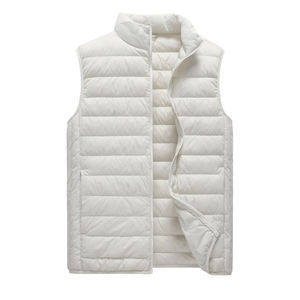 Personnalisé Hiver Plain Puffer Jackets Woven Bomber Vest Winter Clothes Loose Men's Warm Stuff Down Sleeveless Jacket for Men - Product Image 2