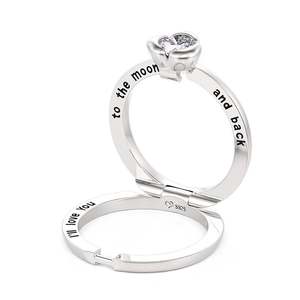Bague de promesse personnalisée Jeulia en argent sterling avec rubis et zircon - Product Image 1