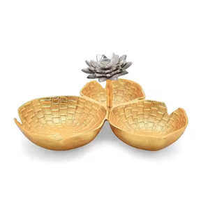 Vente en gros de bols de service décoratifs en métal argenté et doré Très tendance Meilleur vendeur Technique sculptée Option durable - Product Image 5