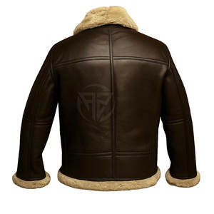 Veste d'hiver en cuir de mouton raffiné pour homme avec finition lisse Confort en peluche Logo avant Design écologique et léger - Product Image 2