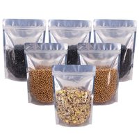 Prix d'usine Pochette debout en plastique transparent transparent avec fermeture à glissière refermable Ziplock Doypack Sac d'emballage alimentaire