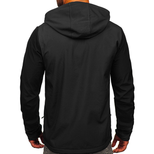 <b>Men's</b> Lightweight Reversible <b>Canvas</b> Casual Hooded <b>Jacket</b> Graphite Waterproof Zippered Closure Spring Standard Softshell <b>Jackets</b> - Product Image 2