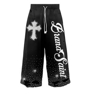 Parches bordados con apliques personalizados, pantalones acampanados desgastados, remache, diamantes de imitación, lavado ácido, 100% algodón, pantalones de chándal Acampanados para correr - Product Image 2