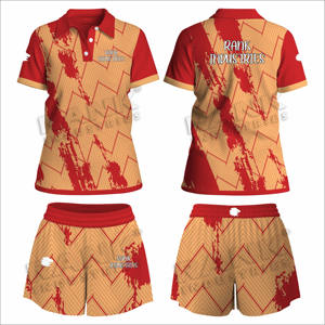 Respirant Offre Spéciale femmes polo et short ensemble impression personnalisée femmes polo et short ensemble - Product Image 3