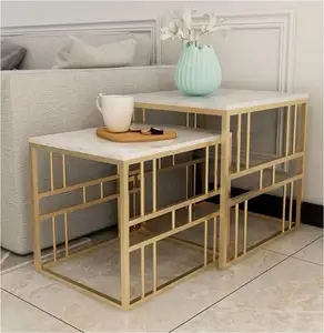 Luxury elegant design steel gold coffee <b>table</b> for kitchen office home restaurant living room garden decoration made in india - Product Image 1