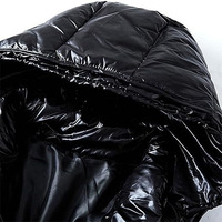 Veste matelassée à col roulé coupe-vent d'hiver avec logo personnalisé pour hommes, fermeture éclair, grande taille, décontractée, 100% nylon