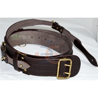 Ceinture réglable de luxe en cuir blanc, style Sam Browne, avec boucle ardillon en alliage de laiton doré, en cuir de vachette écologique, robuste, style formel, 2 1/4 pouces