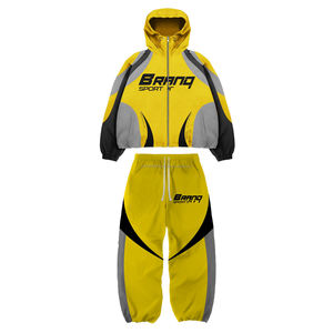 Chaquetas Personalizadas de Alta Calidad para Hombre, Estilo Urbano, Cortavientos, con Cierre Frontal, Bloques de Color, Ribetes Elásticos, 100% Nailon - Product Image 3