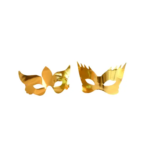 Máscara de fiesta de proveedores al por mayor con material de color dorado y respetuoso con el medio ambiente máscara de fiesta a la venta