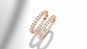 Pendientes de Aro de Oro con Diamantes de Imitación para Mujer - Product Image 3