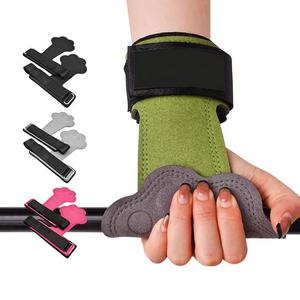 Gym Training Palm Protector Correas ajustables Antideslizante Grueso Negro Levantamiento de pesas Empuñadura - Product Image 1