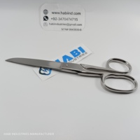 Ciseaux de couture professionnels HABI INDUSTRIES avec logo personnalisé, lame dentelée en acier inoxydable, manche ABS, anti-adhérents pour tailleur
