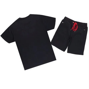 Tenue décontractée de rue d'été pour hommes ensemble de deux pièces en gros avec short imprimé et t-shirts séchage rapide et respirant - Product Image 1
