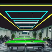Luminaires suspendus LED, lampes suspendues, lustres, éclairage suspendu RGB à intensité variable, bureau, salle de sport, salle de conférence, KTV, billard, supermarché