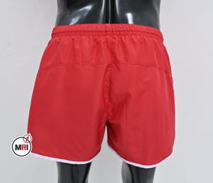 Pantalones cortos lisos rojos atléticos para hombre personalizados al por mayor, mallas de compresión de alta elasticidad, pantalones cortos deportivos de secado rápido para correr, gimnasio y fitness - Product Image 2