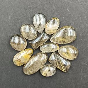 <b>Top</b> Quality Natural Golden Rutile Quartz Cabochon Loose Gemstone Making Jewelry Pendant Wire Wrapping DIY <b>Crystals</b> Wedding Gift - Product Image 1