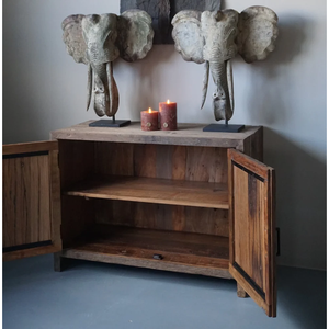 Newly Made Traditional Indian Style Rustic TV <b>Cabinet</b> with 2 Double Doors Reclaimed Wood for Living Room Home Bar & Farmhouse - Product Image 3