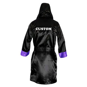 Bata de boxeo de poliéster 2025 blanca personalizable con capucha, varios tamaños y logotipos, equipo de artes marciales, superventas de 100% - Product Image 2
