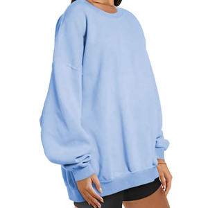 Vente en gros de sweat-shirt à col ras du cou surdimensionné avec impression de transfert de logo personnalisé 290Gsm vierge à épaules tombantes sweat-shirt à capuche pour femme - Product Image 5