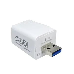 PioData iXflash Cube Dispositif de stockage de photos 1 To certifié Apple MFi USB Type A pour iPhone et iPad, sauvegarde automatique de photos et de vidéos