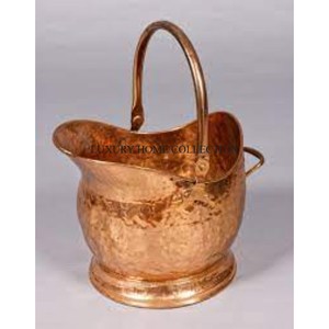 Elegant Victorian-style metal charcoal bucket with hand-etched floral patterns suitable for decorative and functional use - Product Image 2