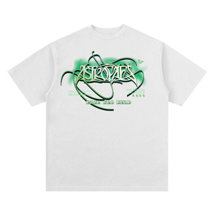 Camiseta Hip Hop Y2K Personalizada con Logotipo, Corte y Costura Oversize, 350gsm, 100% Algodón, Corte Cuadrado para Hombre - Product Image 1