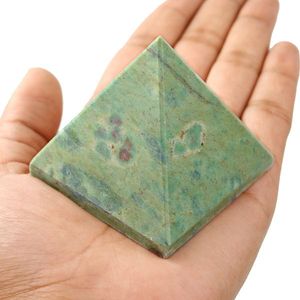 คริสตัลพีระมิดฟูชไซต์ทับทิมธรรมชาติ ขนาด 50-55 มม. หินบำบัดเพื่อความรัก ความแข็งแกร่ง และความสมดุล - Product Image 1