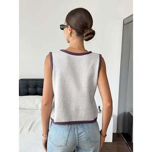 Women's Casual <b>Long</b> Floral Print <b>Sleeveless</b> <b>Cardigan</b> for Spring Autumn Winter Sizes S-XL Custom OEM/ODM - Product Image 5