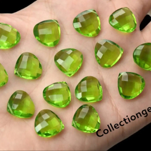 Corte de corazón facetado de alta calidad 100% Peridot natural Hydro Quartz Piedra preciosa curativa suelta en tamaños personalizados a tasa a granel OEM - Product Image 1