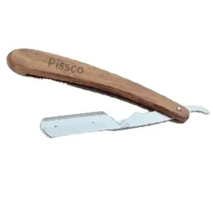 Navaja de Afeitar Recta con Hojas de Acero Inoxidable Personalizables OEM, Mango de Madera, Características de Seguridad Desechables para Uso en Barba, Cuerpo y Salón - Product Image 2