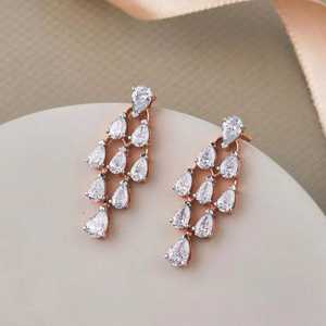 22.16 carats laboratoire conique Baguette coupe Moissanite Tennis collier boucle d'oreille ensemble 14K or luxe fiançailles mariage demoiselle d'honneur cadeau - Product Image 3