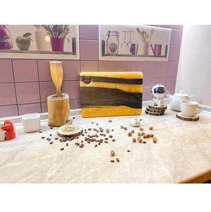 Tabla de Cortar de Madera de Resina de Perfil Grueso con Madera de Acacia y Madera de Mango Diseñada para Resistir el Desgaste y Soportar - Product Image 1