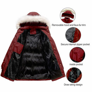 Parkas d'hiver pour femmes respirantes et écologiques avec rembourrage en coton, manteaux longs à capuche pour streetwear - Product Image 5