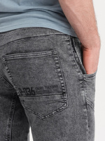 Jeans de Mezclilla Tejida de Cintura Baja para Hombre, Corte Regular, Estilo Casual, Lavado, Colorido, para las 4 Estaciones