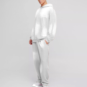 ชุดวอร์มสตรีทแวร์ผู้ชายแบบสั่งทำจาก Si Wholesale ชุด 2 ชิ้น กางเกงวอร์มขาบานและเสื้อฮู้ดครอป ชุดวอร์มผู้ชาย - Product Image 3