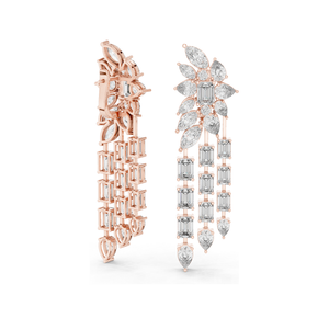 32.292 CT Lab Grown Diamond Drop <b>Earrings</b> VVS-VS EF Clarity 18KT, 14KT, 10KT Gold & 925 <b>Silver</b> Rose, Yellow, White Gold & - Product Image 4