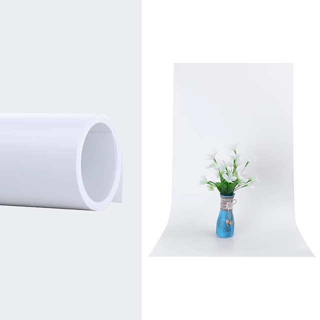 55*120cm Solid Matte PVC Anti-wrinkle Waterproof White Photo Backgrounds Backdrop for Photography Subject Shooting