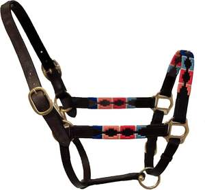 Licol en cuir tissé personnalisable pour chevaux, disponible dans toutes les couleurs, avec ferrures en laiton massif, réglable et confortable - Product Image 1