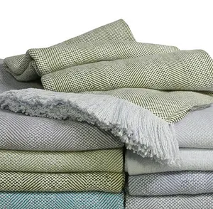 棉麻或羊毛毛毯扔和foutas印度原产高性价比产品环保天然纤维