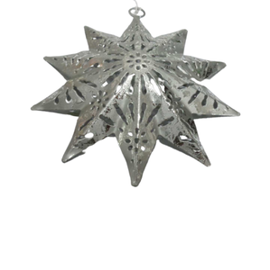 Precios al por mayor Estrella colgante de metal Lámina plateada Color Tamaño mediano Decoración para colgar en la pared Hecho a mano a granel - Product Image 3