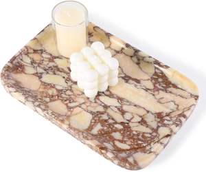 Bandeja de Mármol Calacatta, Bandeja de Cerámica Morada y Blanca para Baño y Sala de Estar, Organizador de Tocador, Bandeja de Almacenamiento Clásica Multifuncional - Product Image 1