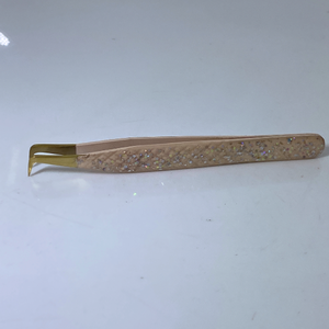 Pinzas para pestañas con purpurina Acero inoxidable Calidad fina Pinzas para pestañas rectas y curvas Suministros para extensiones de pestañas - Product Image 6