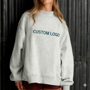 Sweat-shirt à capuche en molleton de coton doux sur mesure pour femmes, design oversize à épaules tombantes avec impression sérigraphique, col montant - Product Image 1