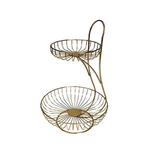 Organisateur de fruits et légumes MAB en métal doré à 2 niveaux pour table à manger/cuisine - Product Image 3